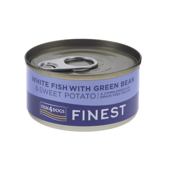 Fish4Dogs Konzerva bijela riba, batat i mahune 85g