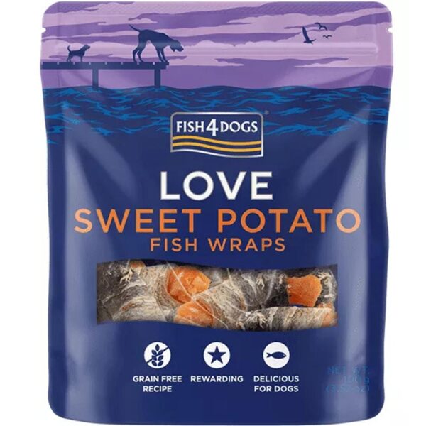 Fish4Dogs Love Sweet Potato Fish Wraps 100g