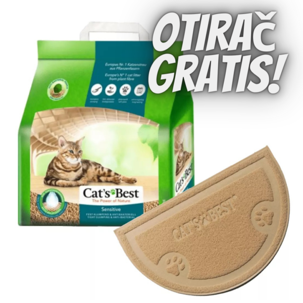 Cat's Best Sensitive Stelja za mačke 8 l + GRATIS OTIRAČ