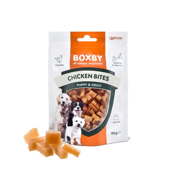 Boxby Poslastica Chicken Bites Puppy & Adult Piletina i Riba 90g