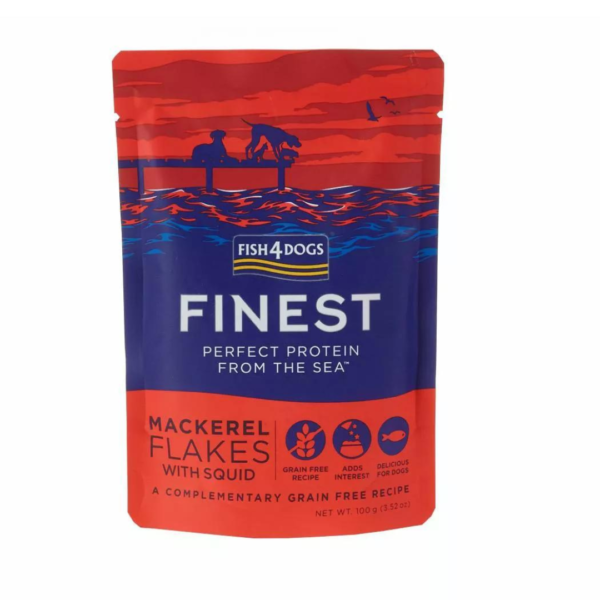 Fish4Dogs Flakes Skuša s lignjama 100g