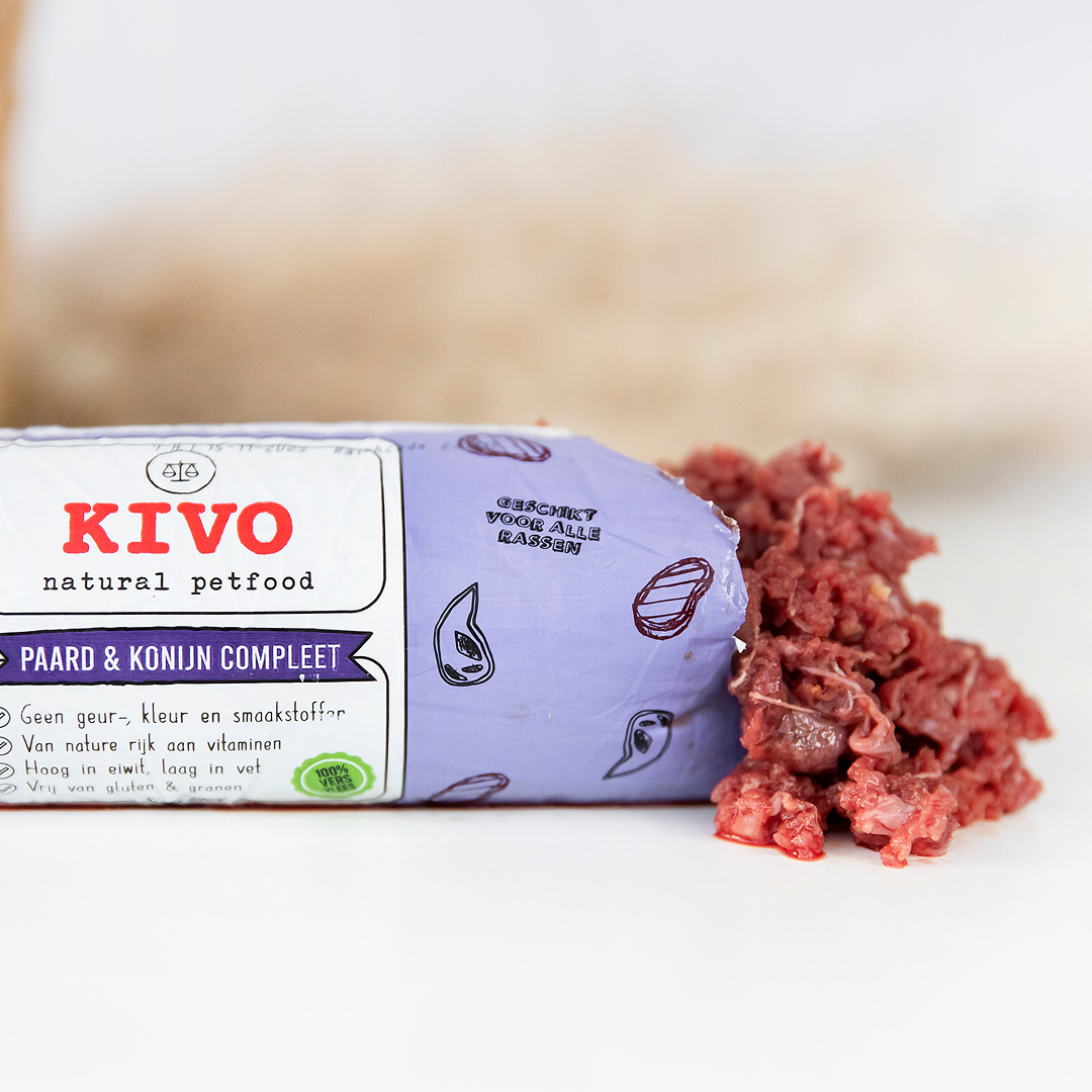 Slika Kivo Kompletne Hrane Konj&Zec, hipoalergene sirove hrane za pse s konjetinom i zečetinom.