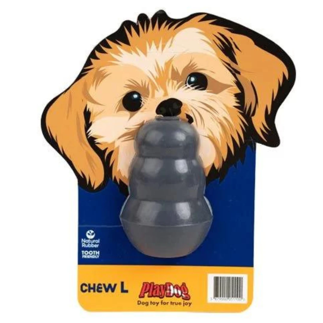Siva igračka za žvakanje CHEW L za pse, od prirodne gume