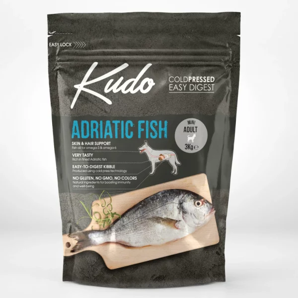 Pakiranje Kudo Adriatic Fish Mini Adult hladno prešane hrane za pse