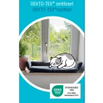 Petlando Windowchiller s Air Stopom u sivoj boji, udoban jastuk za prozorske daske s podignutim rubovima i protukliznom podlogom.