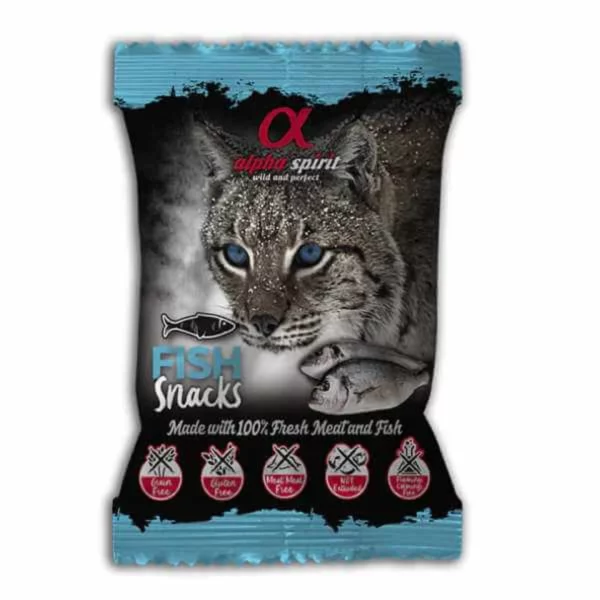 ambalaža Alpha Spirit ribljih poslastica za mačke 50g
