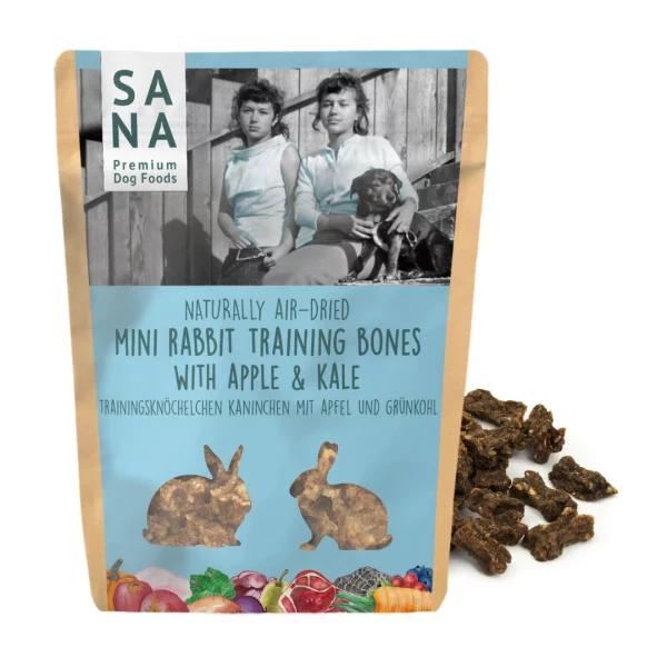 Pakiranje SanaDog poslastica za pse s kunićem, jabukom i keljom​