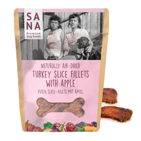 Pakiranje SanaDog Pure Turkey Slice Filet s jabukom – prirodna poslastica za pse​