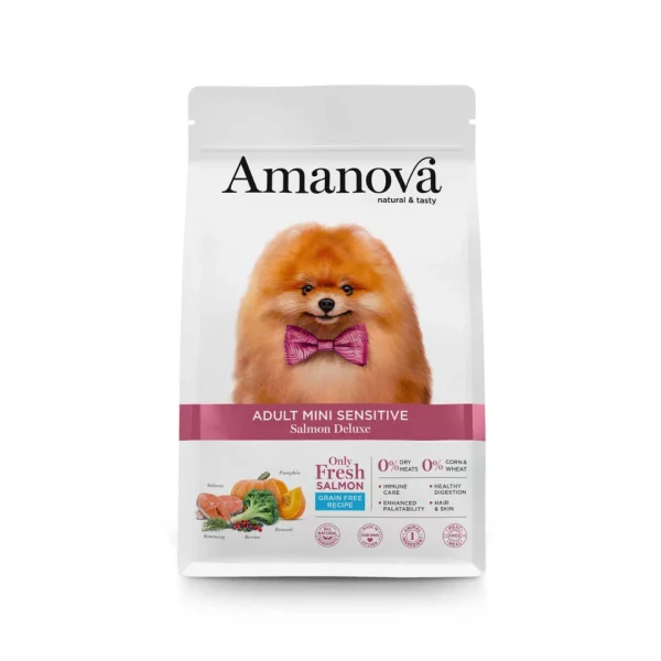 Amanova Adult Mini Sensitive Salmon Deluxe – suha hrana za pse malih pasmina