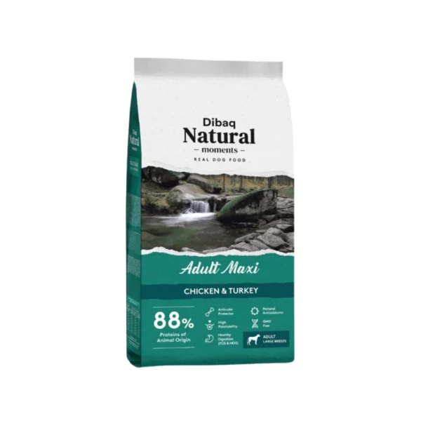 Vreća Dibaq Natural Moments Adult Maxi suhe hrane za velike pse, 15 kg