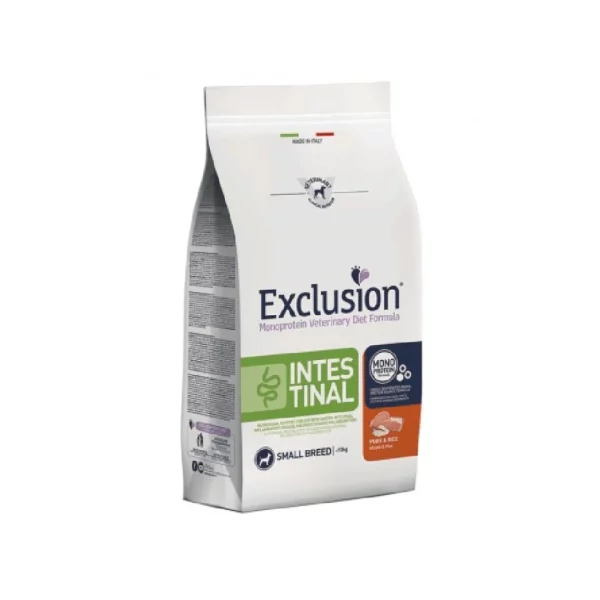 vreća hrane Exclusion Intestinal Small Breed s okusom svinjetine i riže